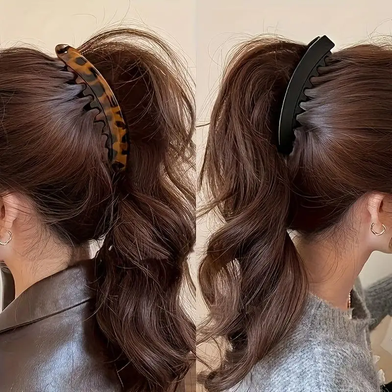 3-teiliges Set mit großen, rutschfesten Bananenklammern mit Rückenkamm für Damen-Pferdeschwänze und Hochsteckfrisuren, vielseitige Haarklammern – Detail 4