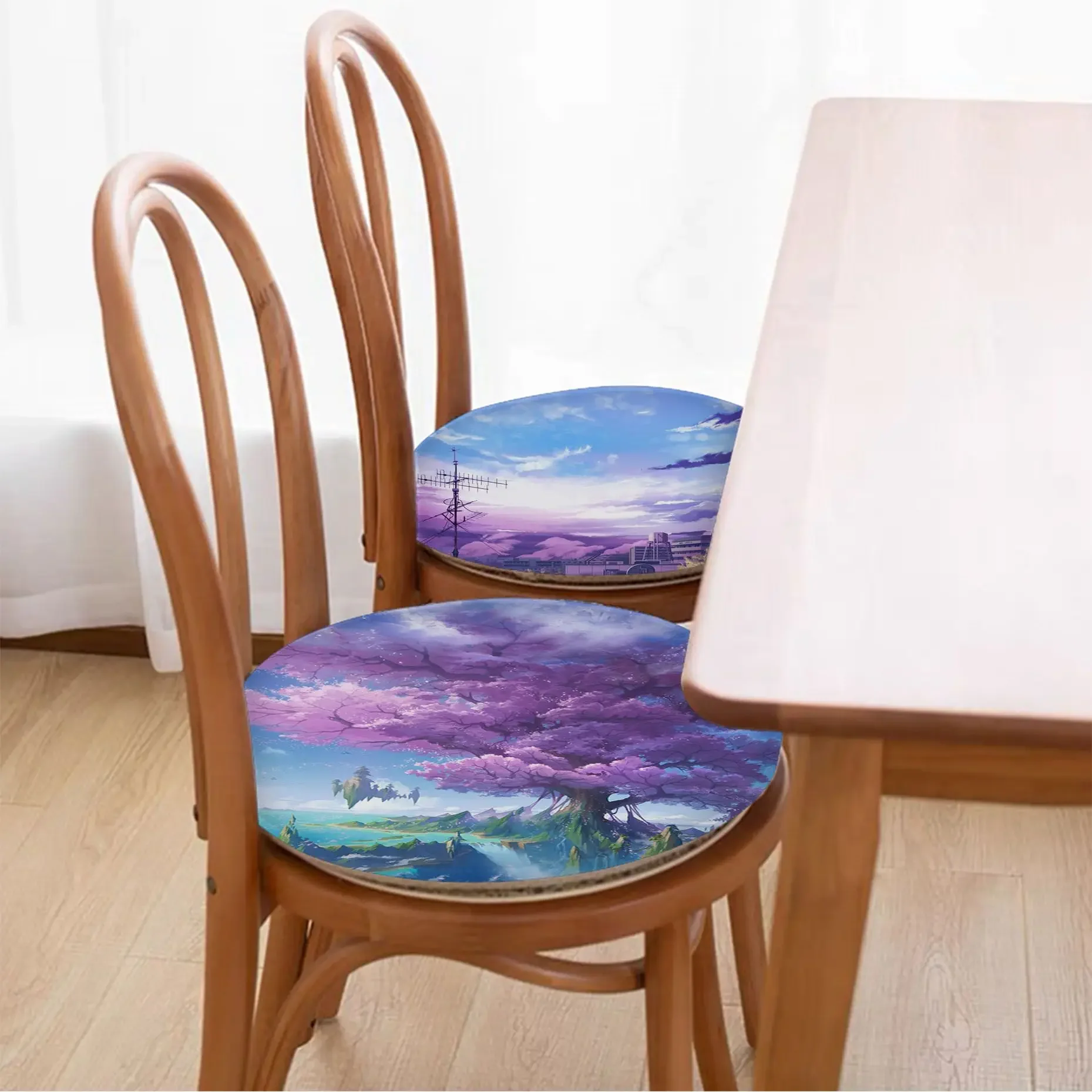 

Anime Scenery Cushion Mat Simplicity Multi-Color Chair Mat Soft Pad Seat Cushion For Dining Patio Home Garden Buttocks Pad