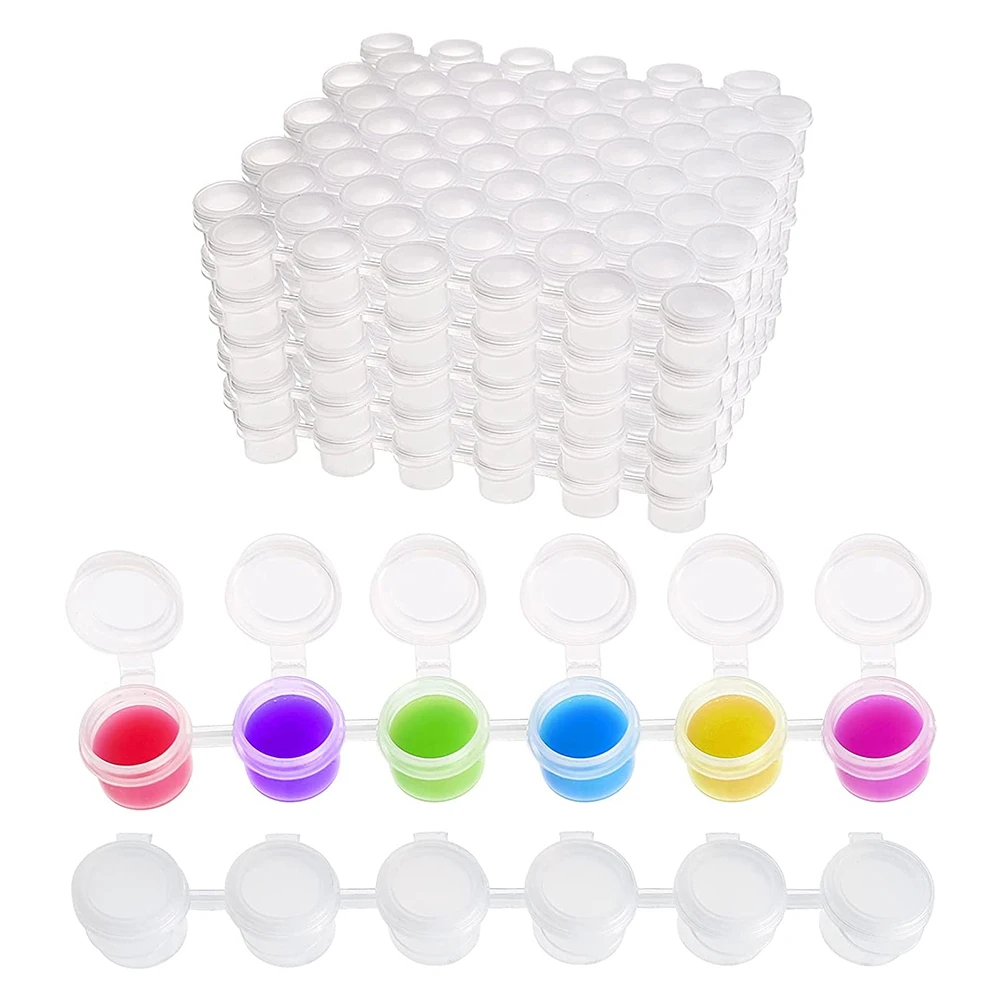 50 Strips 300 Pots 2Ml/0.07 Empty Paint Cup for Classrooms Paintings Art Festivals paint pots