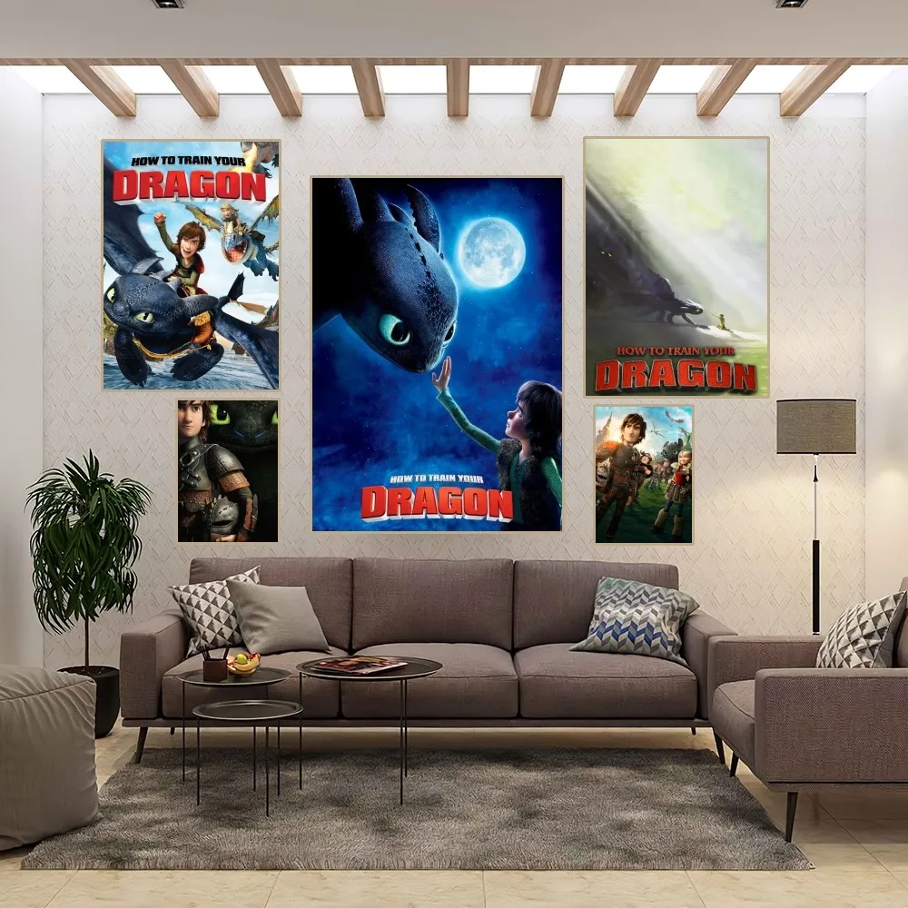 H-How To Train Your D-Dragon Poster Home Room Decor Estetica Art Wall Painting Stickers