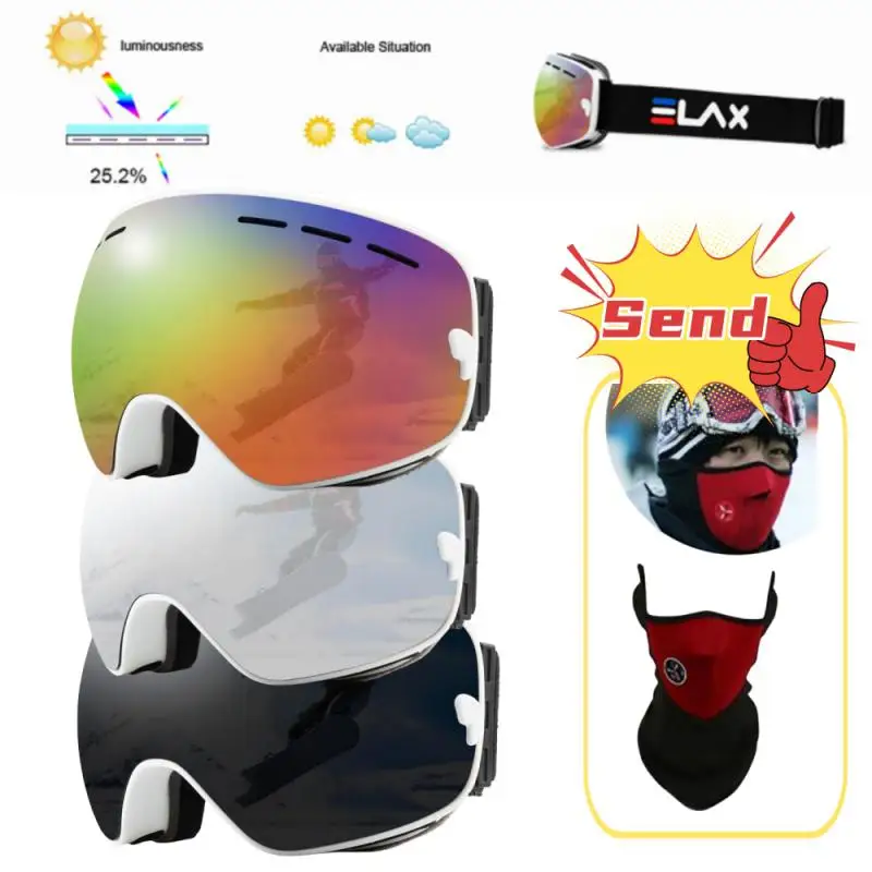 

Double Layer Ski Goggles Anti Fog Magnetic Absorption Cylindrical Ski Eyewear UV400 Men Women Ski Glasses Snowboard Poc Glasses