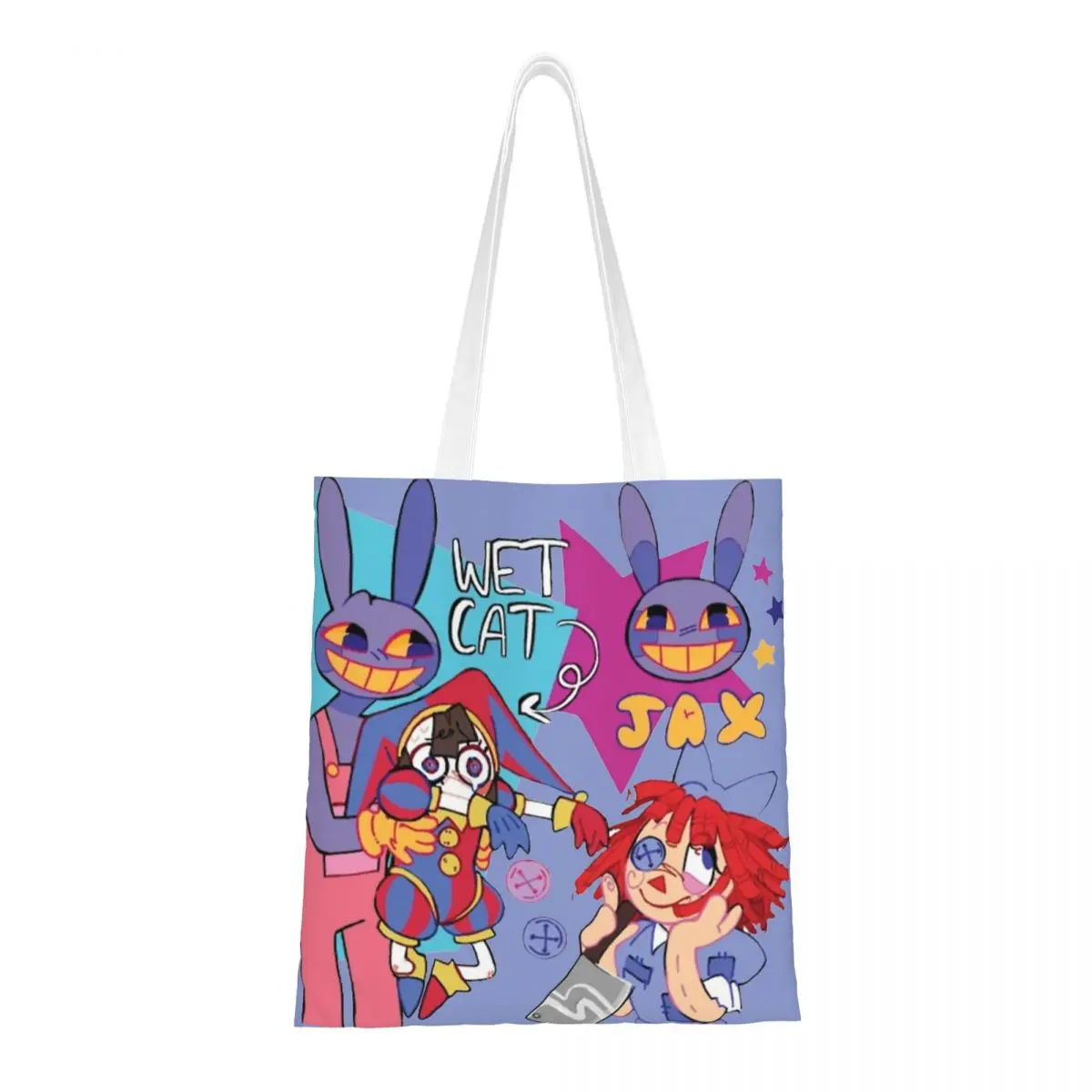 

Невероятная женская сумка в стиле цифровой цирковой ТВ-шоу, складная Студенческая сумка через плечо, сумка для покупок с принтом