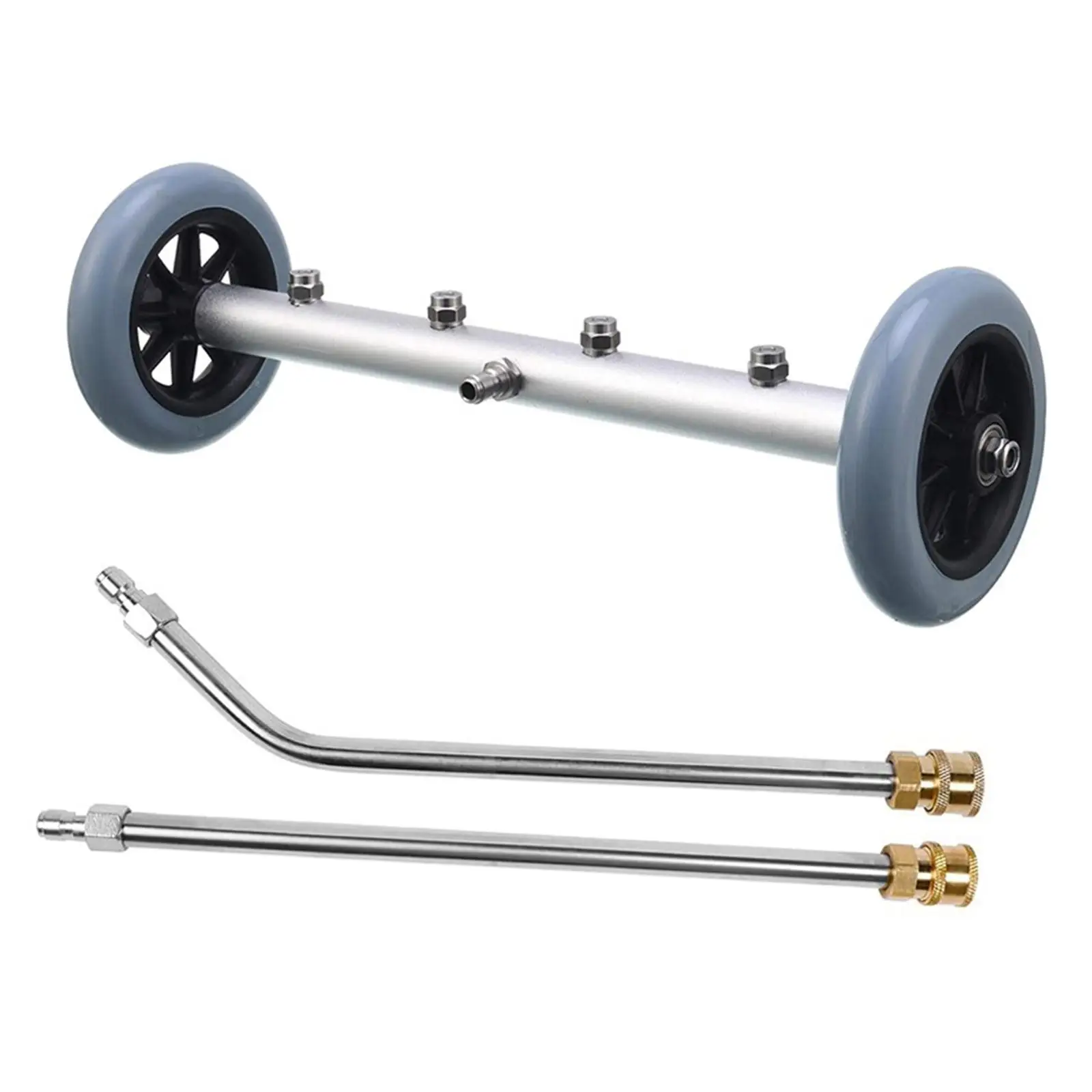 

Pressure Washer Undercarriage Cleaner 4000 PSI with 4 Nozzle Road Cleaning Washer with Straight and Carved Extension Wand