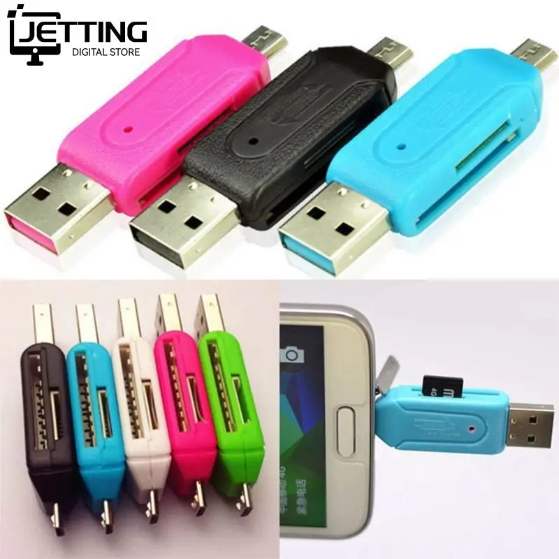 

2in1 Micro USB OTG Card Reader Universal USB TF/SD Card Reader Phone Extension Headers Micro SD Card Adapter for Android PC