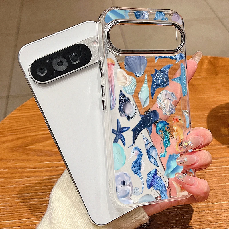 Jellyfish Turtle Ocean Print Shockproof Clear Phone Case