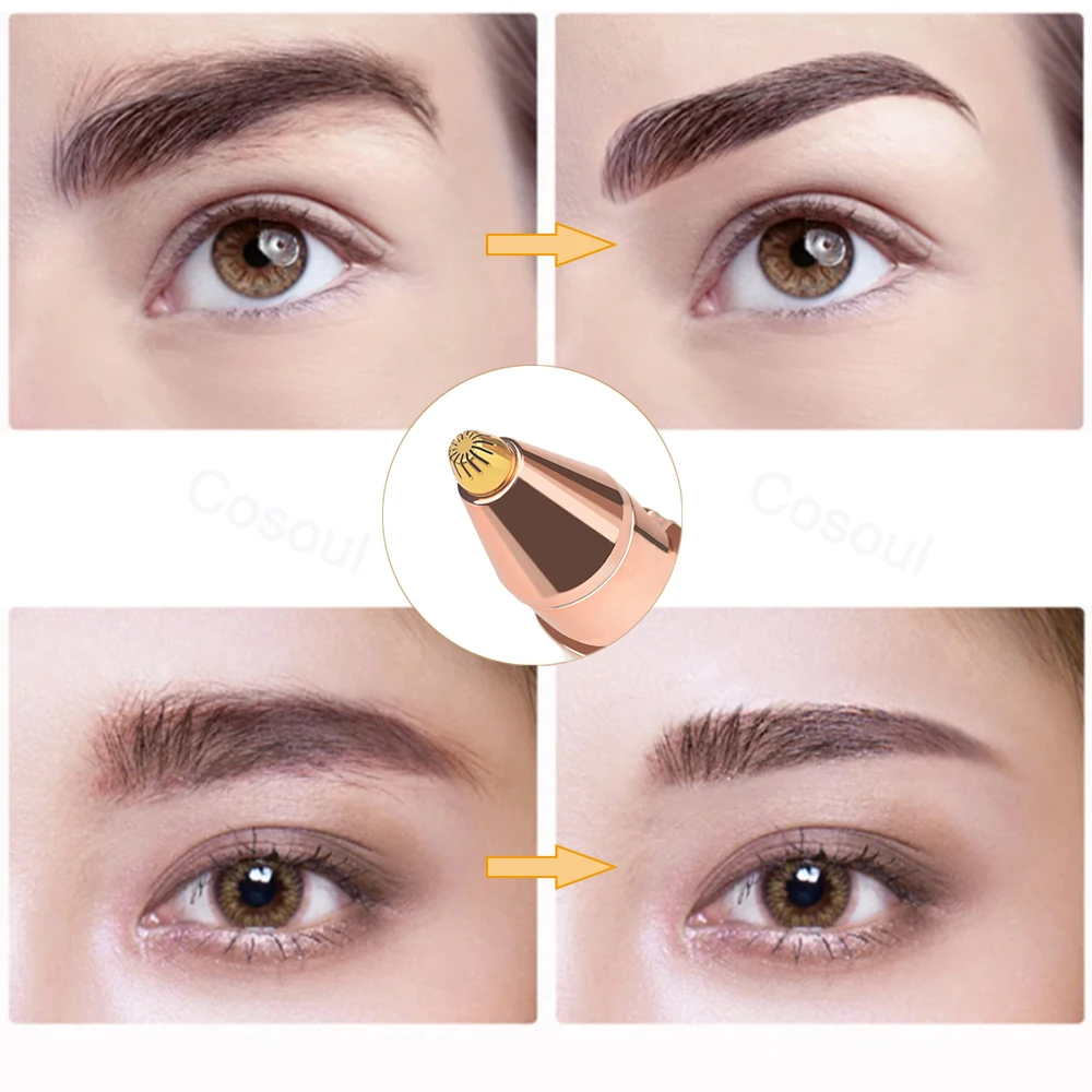 Cosoul Eyebrow Facial Trimmer Women Facial Hair Removal and Eyebrow Shaver Face Lips Body Painless Hair Removal Razor hair removal epilator electric eyebrow trimmer hair removal tool facial hair epilator