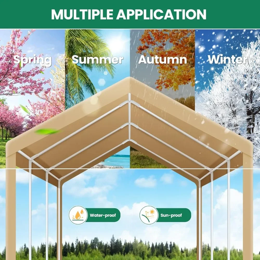 NEW-Carport Canopy 12x20 Heavy Duty Portable Garage 2.0, Car Canopy Car Tent Upgrade Waterproof & UV Protected with Built-in San