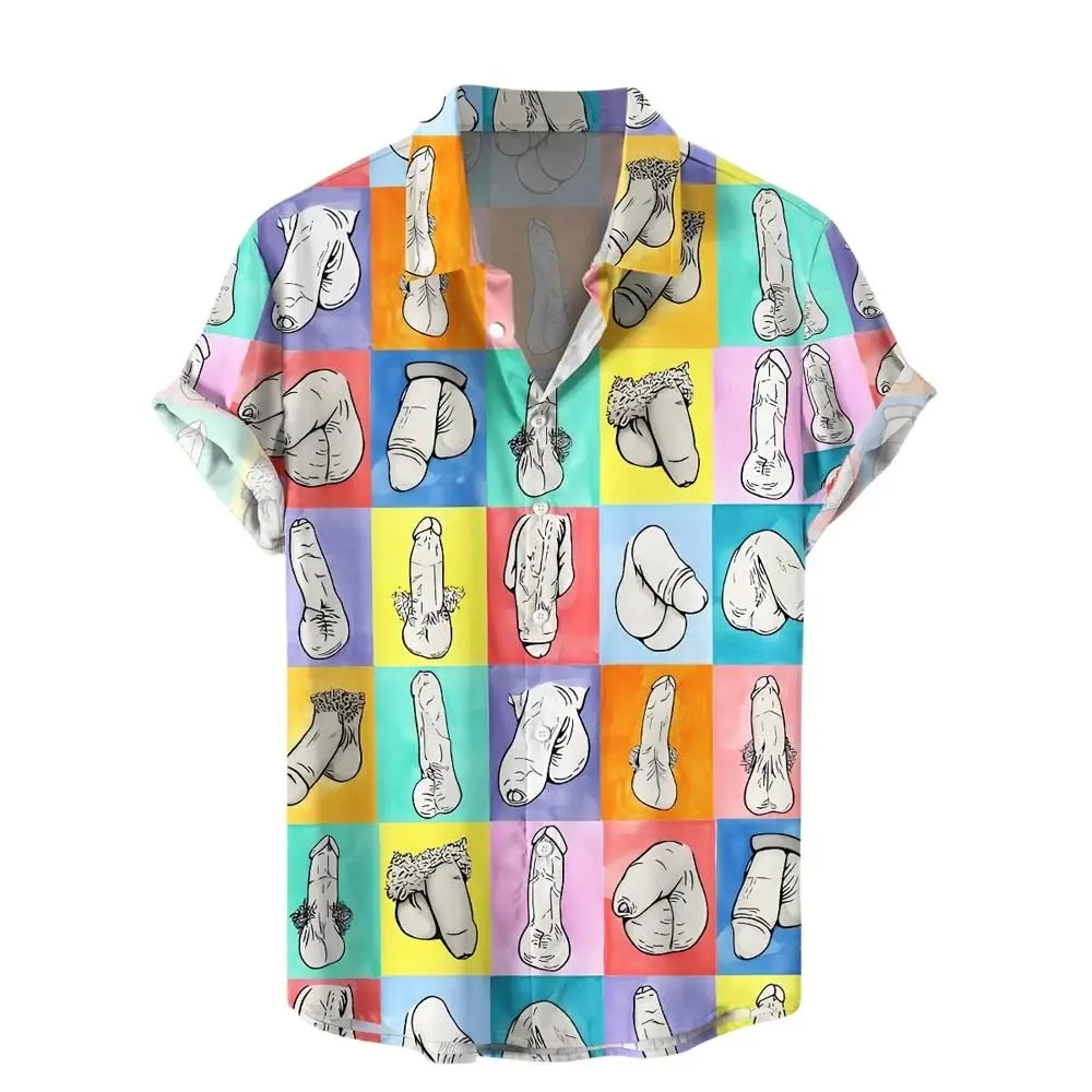 

Unique Sexy Men's Shirt Summer Fashion Street Short Sleeve Blouse Top Oversized Tee Shirt Men Casual Clothing 2023 5xl Camisa
