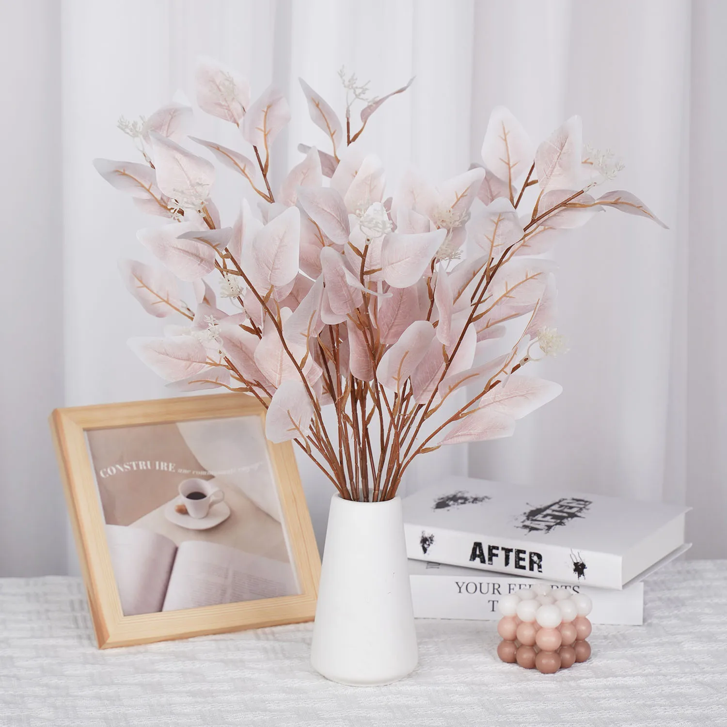 15 Steli Di Fiori Artificiali Gypsophila (Velo Della Sposa) In Seta, 49x20 Cm, Per Bouquet Fai Da Te E Decorazioni Nozze - 2