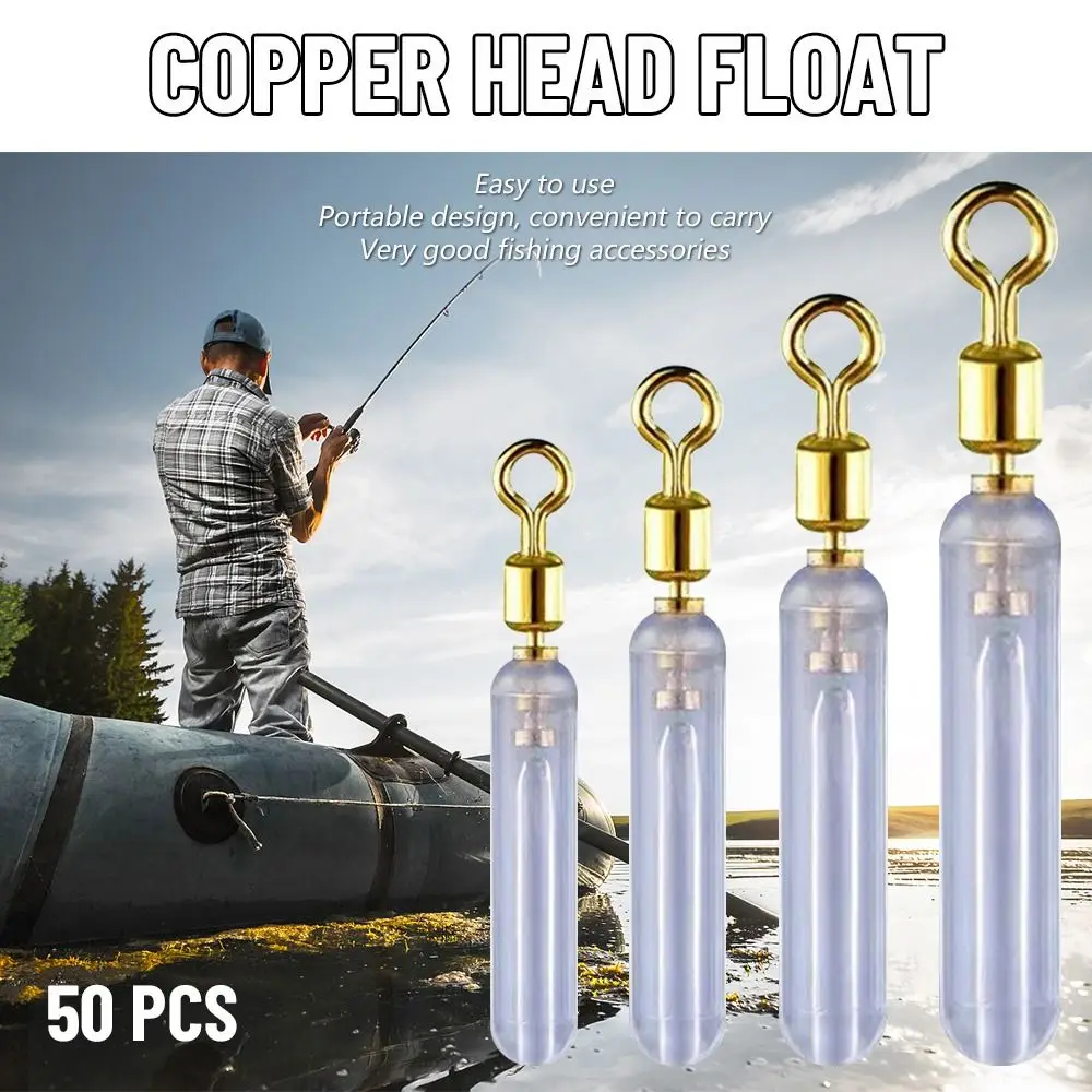 50 stücke Anti Knoten Silikon Kupfer Kopf Float Rest Fischen Schwimmen Schwimmt Rotation Boia Float Rohr Angeln Accesoires – Detail 1