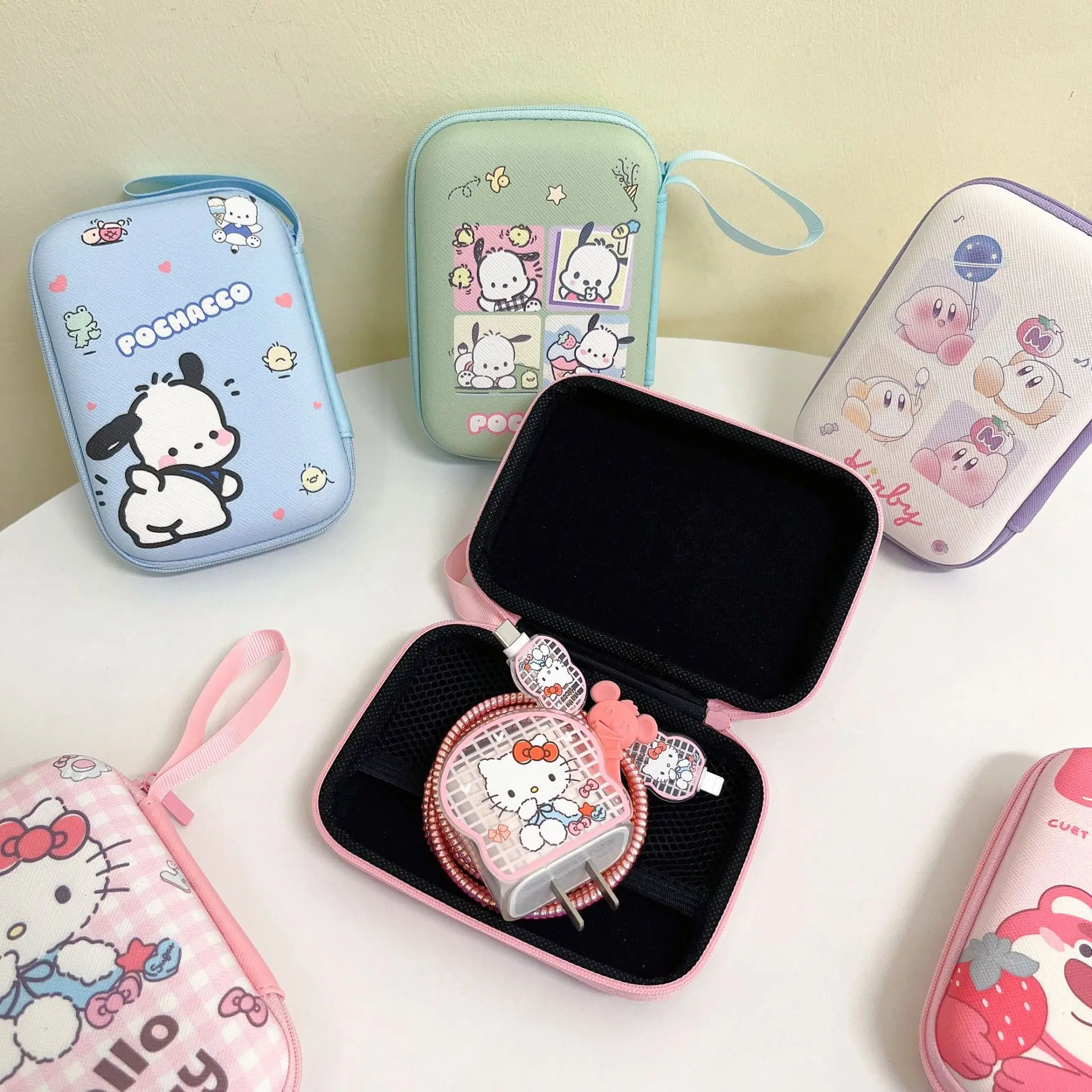 

Милая сумка для наушников Hello Kitty, мультяшная сумка Sanrio понравилось мелодия, портативная Водонепроницаемая косметичка для хранения