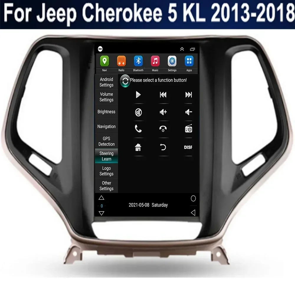 For Tesla Style 2Din Android 13 Car Radio For Jeep Cherokee 5 KL 2013-2035 Multimedia Video Player GPS Stereo Carplay DSP RDS