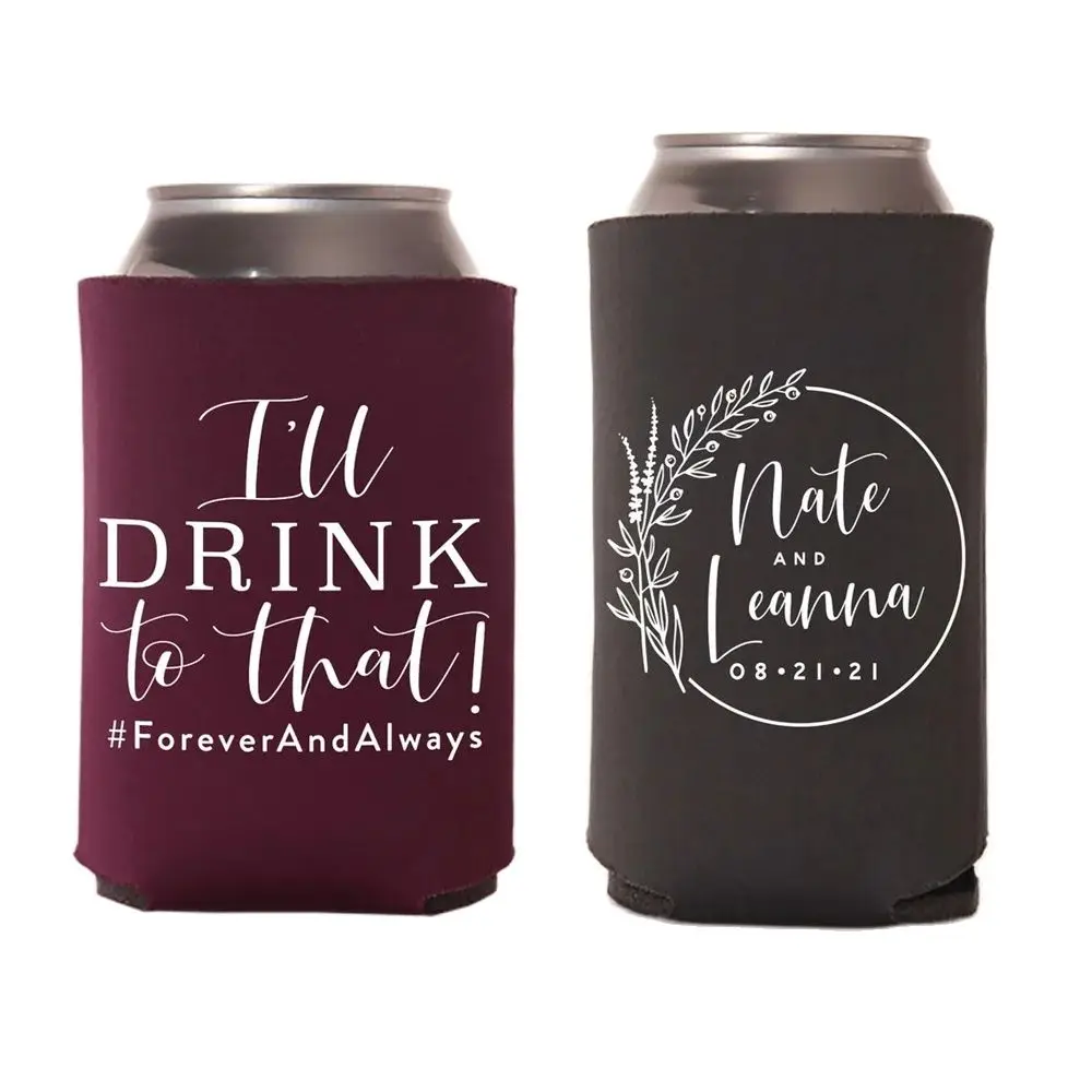 

Regular & Slim Can Cooler Wedding Package #141RS - I'll Drink To That - Custom - Wedding Favor Package, Wedding Favors, Beer Can