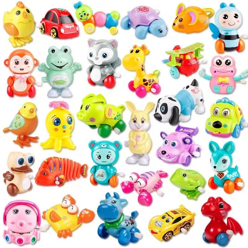 

New 10-20PCS Aircraft Clockwork Cute Cartoon Animals Wind Up Toys for Children Dog Shape Car Model Toy Baby Filed Gift for Kids
