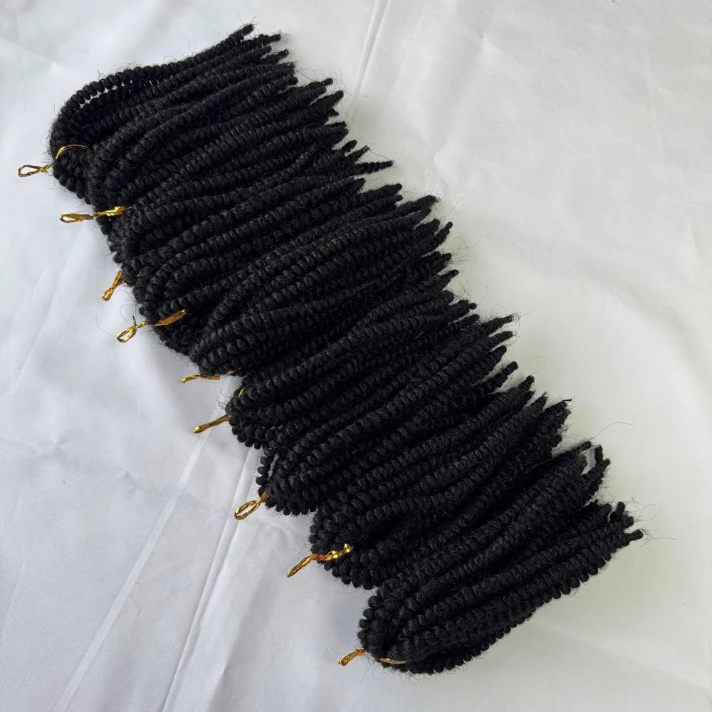 Spring Twist Crochet Hair 100% Human Fluffy Bomb Hair Twist Braiding Virgin Hair Extensions Suitable For Women Fast Shipping 3