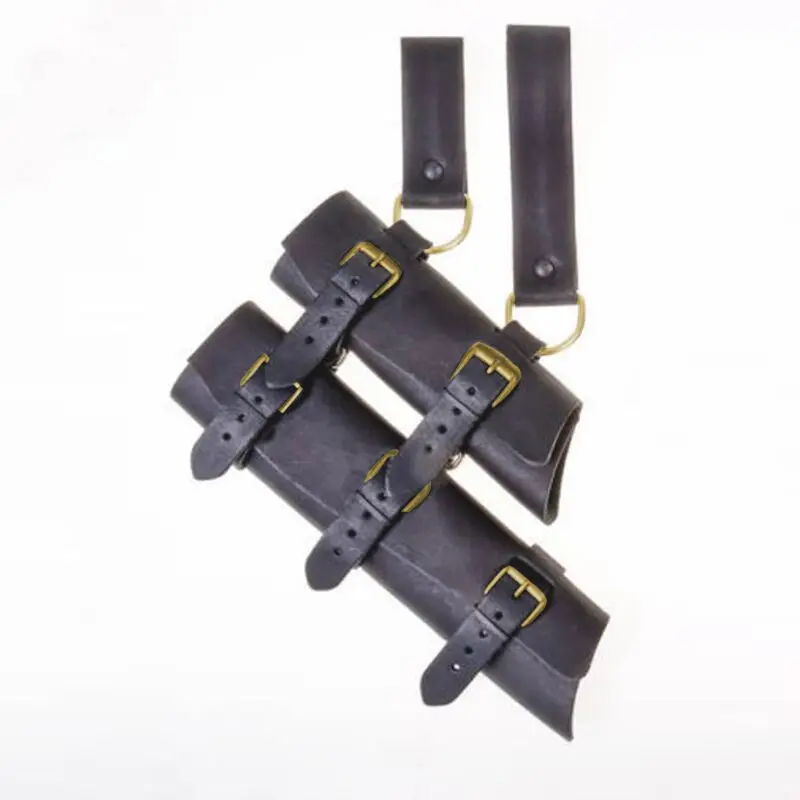 SIQITECHNO Tracolla Per Spada Doppia A Forma Di Rana, In Pelle PU, Per Costumi Medievale E Cavalieri, Marrone