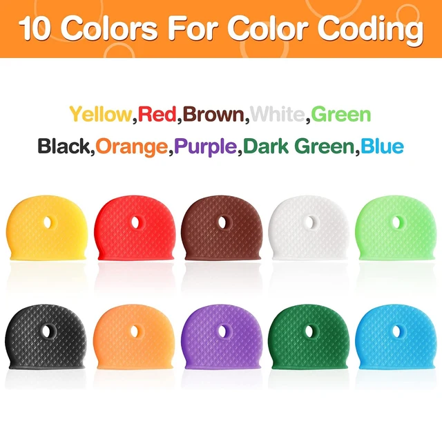10-50Pcs Colored Key Caps Covers Soft Rubber Key Identifiers Protector Organizer Labels Silencer Key Toppers Key Accessories 2