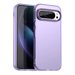 Luxury Candy Color Matte Translucent Phone Case - Silicone Bumper Shockproof Armor Frosted Cover for Google Pixel 8 Pro (Purple)
