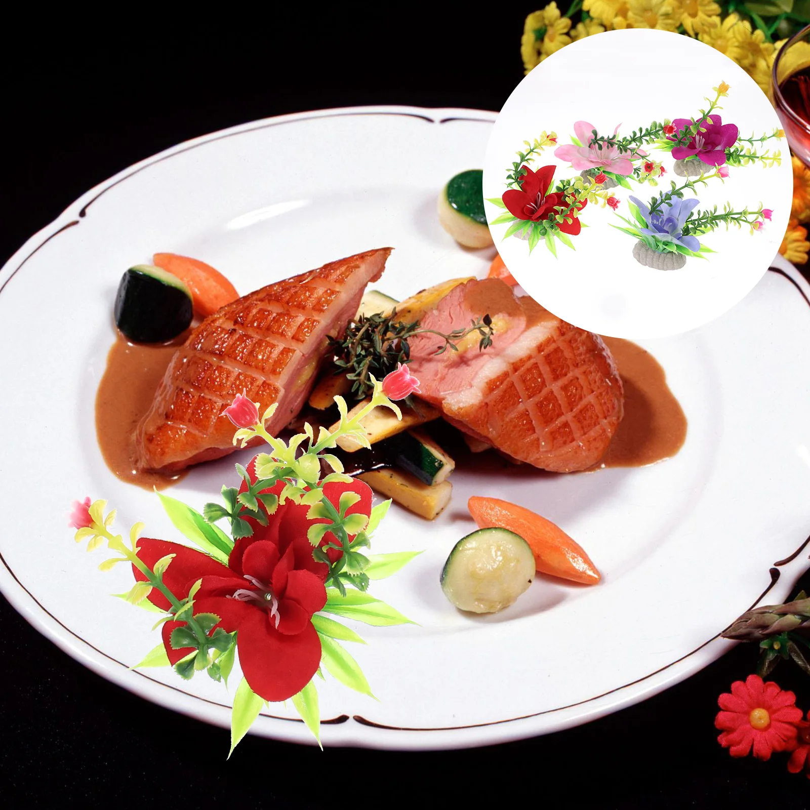 

10 Pcs Dinner Plates Decoration Hotel Decors Sushi Serving Ornaments Dish Accessories