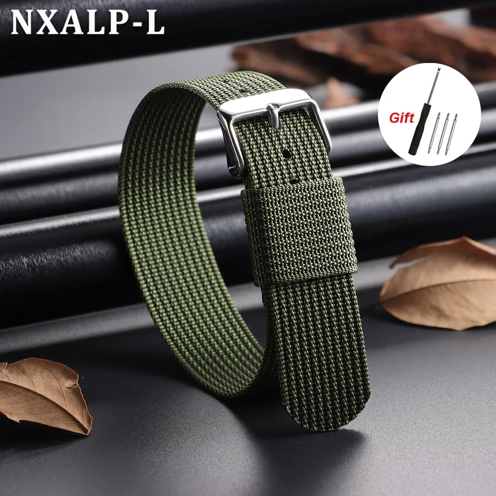 Ribbed Nylon Watch Strap - Durable Military Sport Smartwatch Band Accessory