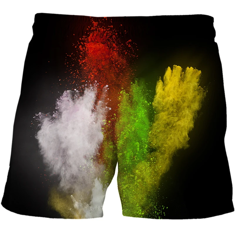 2022 Mens 3D printed beach shorts Speckled tie dye pattern loose shorts pants off white sports shorts high waist casual Swimsuit casual shorts