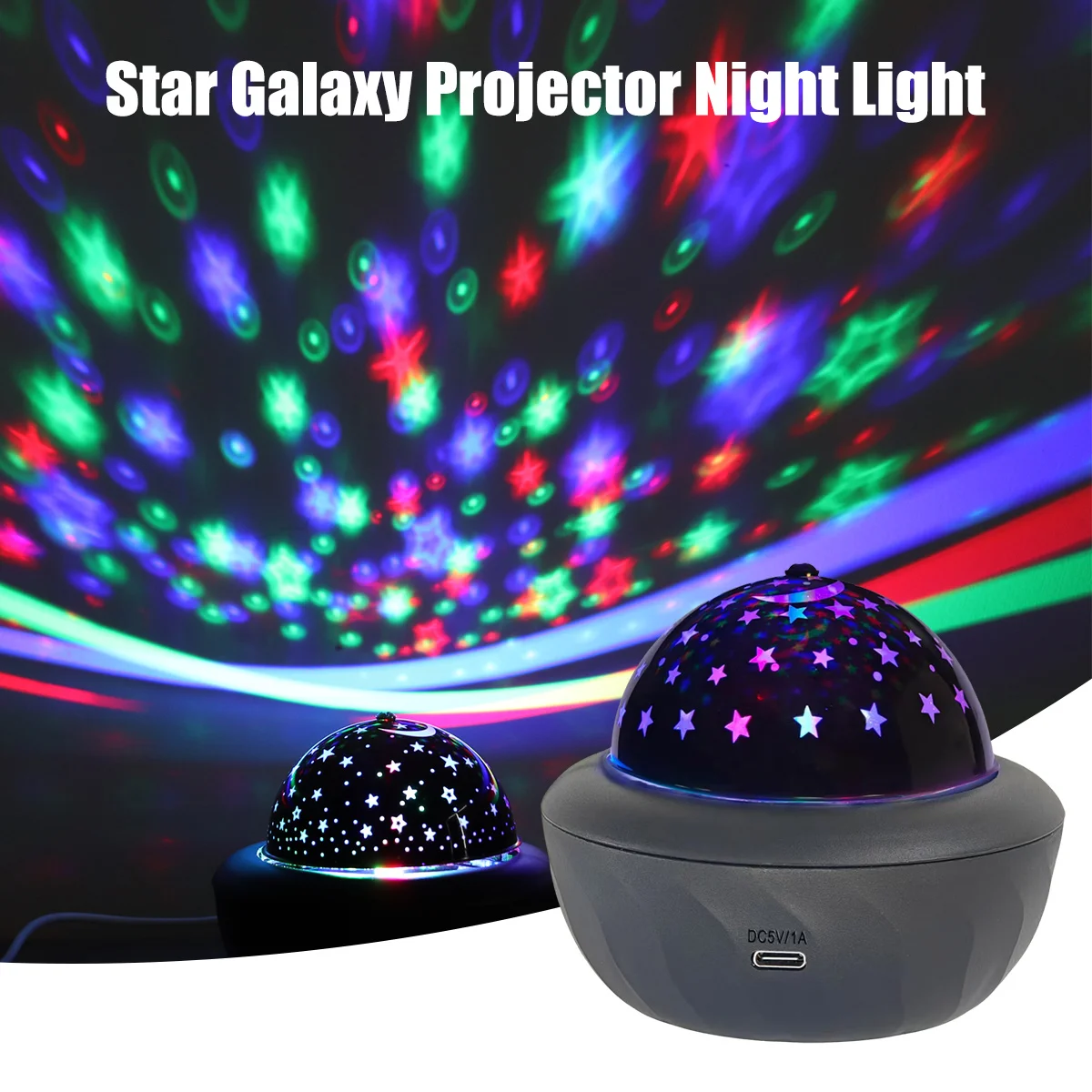 Auto-Rotating USB Galaxy Star Projector Stage Lights Gaming Room Home Theater Decorations Christmas Halloween Weddings Camping