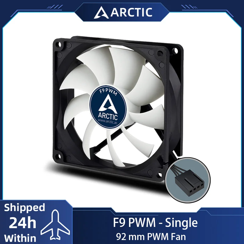 ARCTIC P12 PWM PST (5 Pezzi) - 120 mm Ventola, PWM Sharing Technology, Pressione Statica, Connessione PST, Velocità 200-1800 rpm (0 rpm meno del 5%), 0,3 Sone - Nero