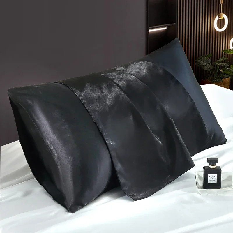 Solid Color Satin Pillowcase, Envelope Pillow Case, Bedding, Sleeping, Soft, Comfortable, High Quality