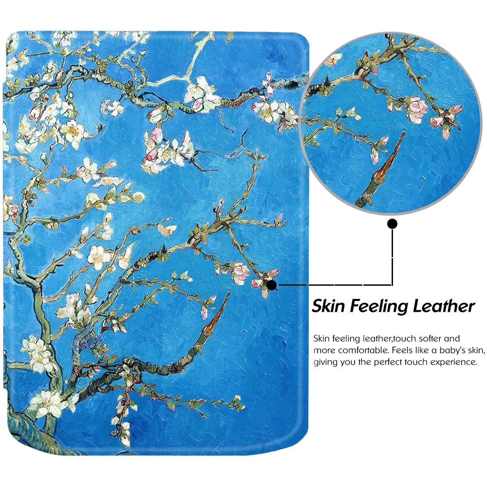 Premium Soft PU Leather E-Book Case with Smart Auto Wake Sleep and Magnetic Protective Shell (6'' Screen)