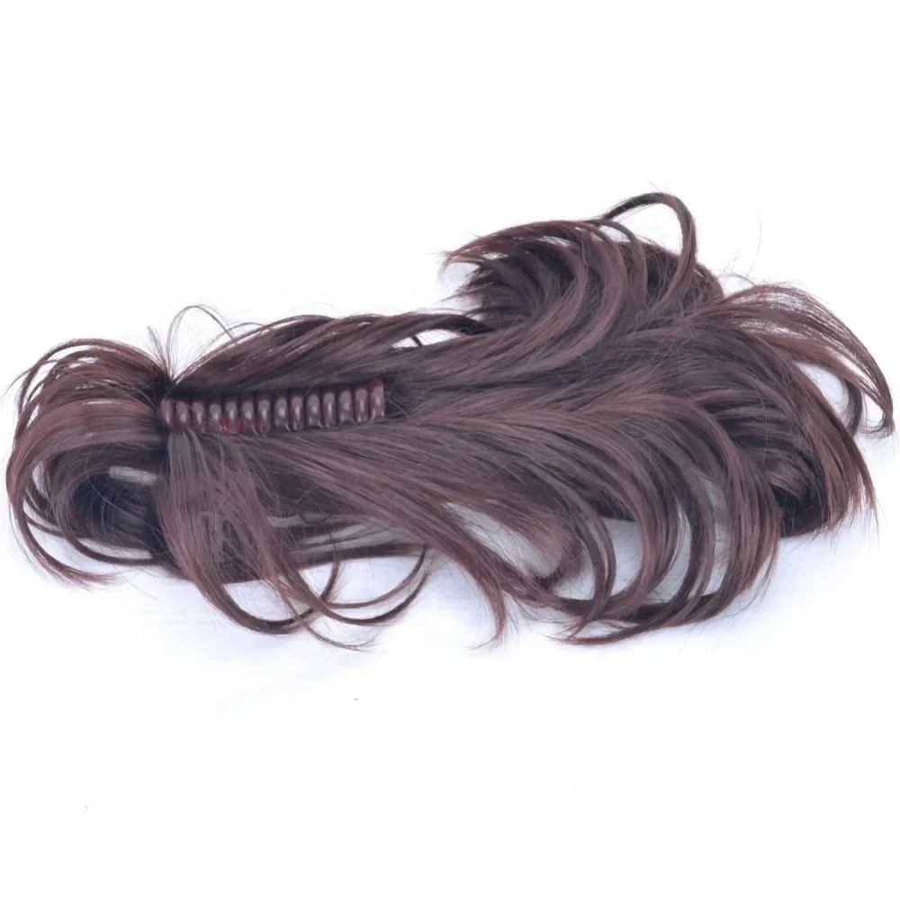 StrongBeauty Fake Hair Extensions Ponytail Clip-on Short straight wig Synthetic Pony tail