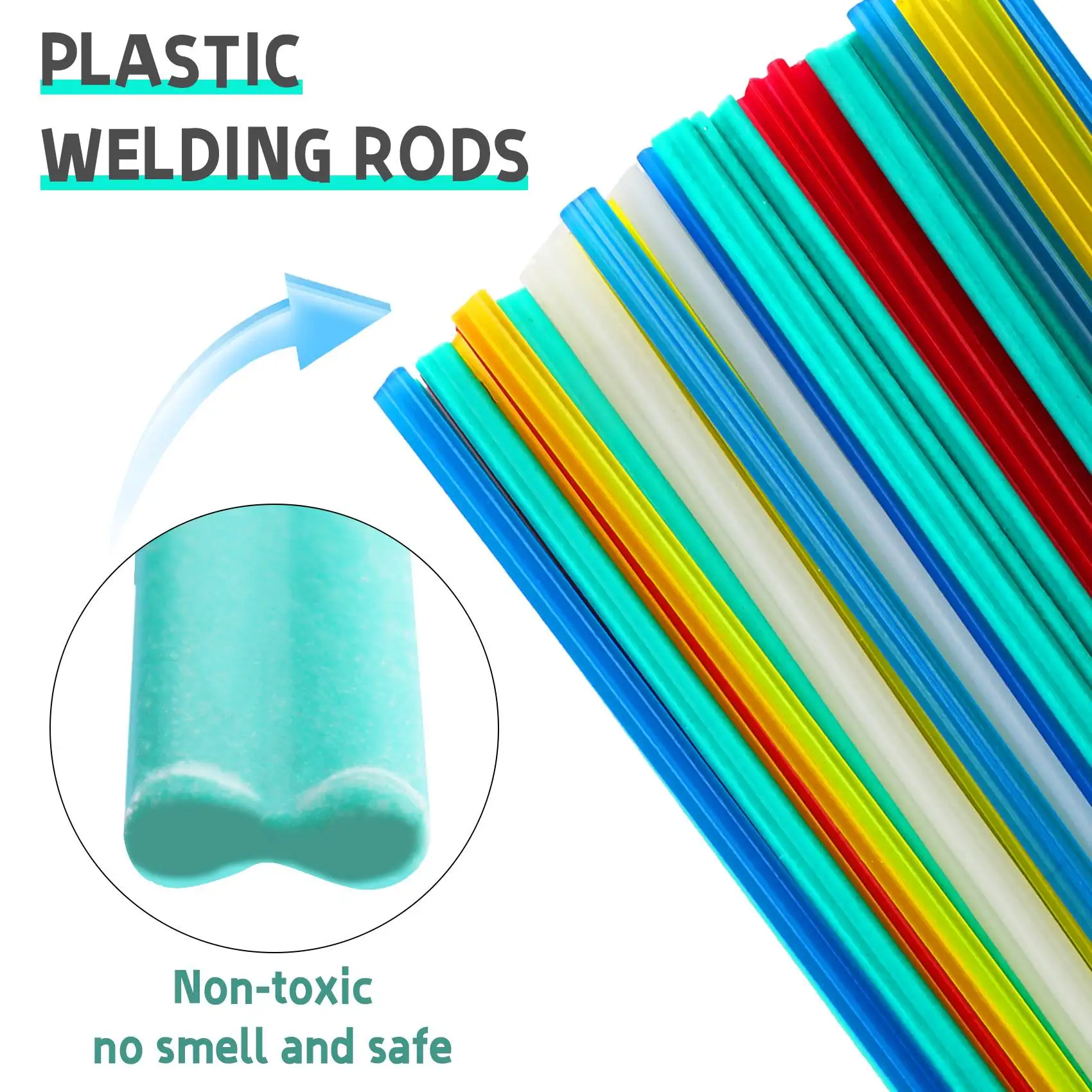 A23P 50Pcs 용접봉 PPR PP PVC 플라스틱 자동차 범퍼 수리 용접기 스틱 키트 폴리프로필렌 수공구 납땜 세트