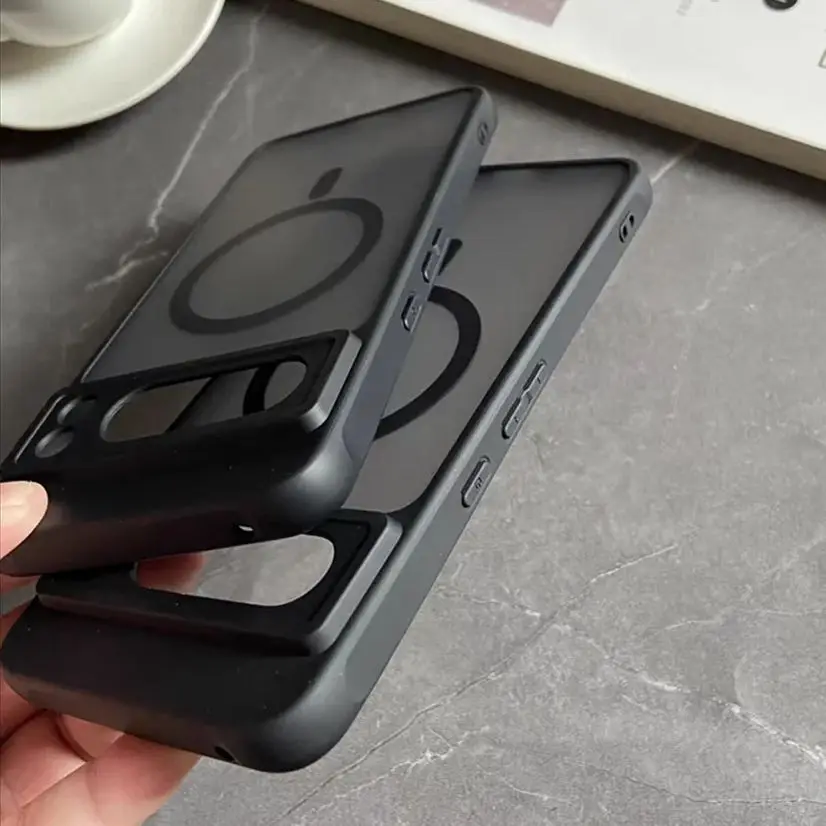 Magsafe Magnetic Matte Clear Shockproof Phone Case with Wireless Charging Compatibility.