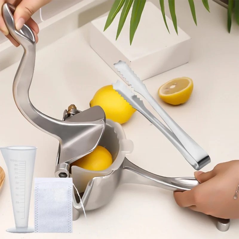 알루미늄 합금 수동 레몬 착즙기 핸드 오렌지 압착기 프레스 도구, 스테인레스 스틸 레몬 슈가 케인 주스 주방 도구