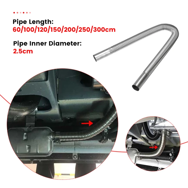 25mm 60cm-300cm Heizungs teile Luft Diesel Standheizung Edelstahl