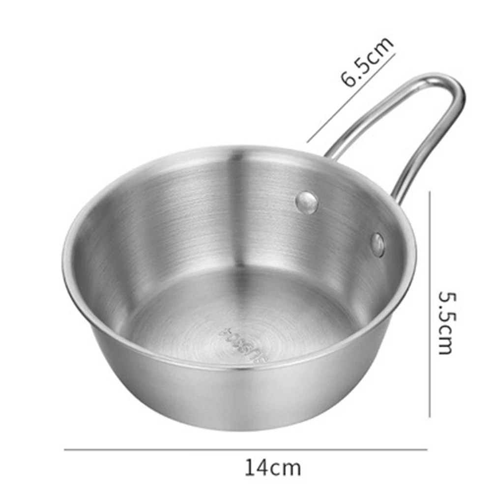 Outdoor Sport Rice Wine Bowl Rice Bowl Korean Seasoning Bowl Color Silver Gold Thickened With Handle S 10.5x5x3.6cm