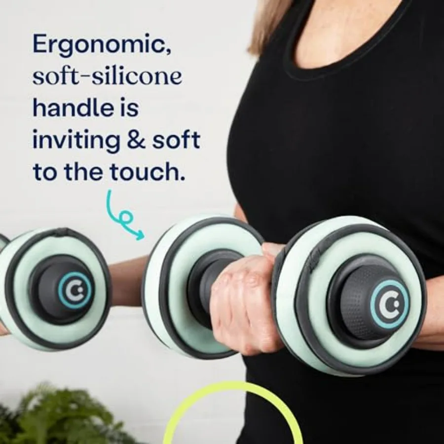 Build Adjustable Dumbbell Set - Includes Two Adjustable Hand Weight Dumbbells Plus 4 1 lb SoftRings Free Weights ​with Fast and