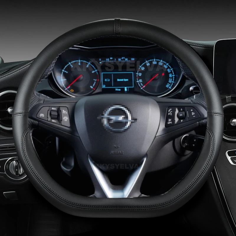 Luxurious D Shape Leather Steering Wheel Cover