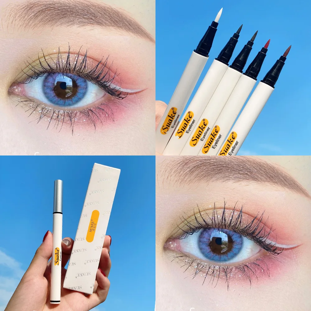 Eyeliner Pencils Eyeliner Pen Liquid Eyeliner Make-up Brown White Colored Eyeliner Pencil Waterproof Long-lasting Liquid Eye Liner Silkworm Pen Fast Dry Cosmetics for Eyes