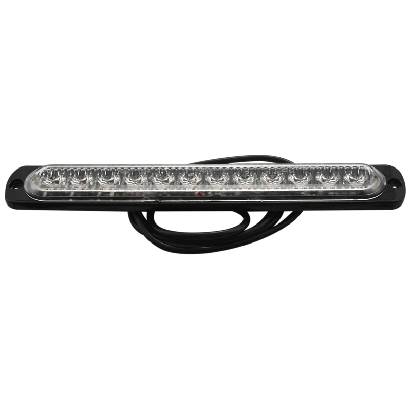 

10Pcs 12LED Amber LED Light-Head Emergency Beacon Hazard Warning Light Flashing Strobe Light Bar Surface Mount 12-24V