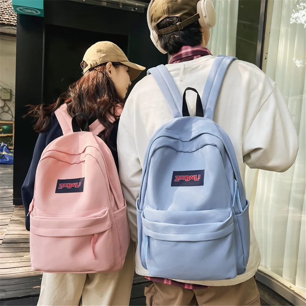 13 Candy Colors Nylon Women Travel Large Capacity Fashion Backpacks Teenager Boys Girls School College Students Simple Bookpacks 4