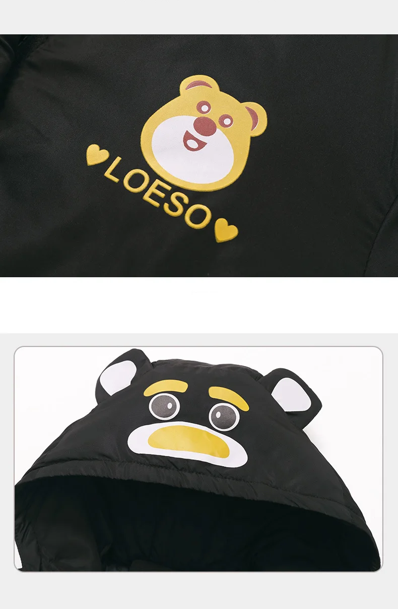 2025 Winter Kinder Mädchen 2 stücke Kleidung Set Cartoon Bär Mit Kapuze Unten Jacke Für Mädchen Kleinkind Mädchen Overalls Anzug Freies tasche – Detail 8