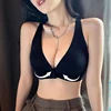 New Front Open Button Ice Silk Maternity Breastfeeding Bra Comfortable Gathering Traceless and Anti Sagging Latex Vest Style Bra 3