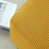 Solid Color Ottoman Stool Cover Stretch Polar Fleece Square Footstool Covers All-inclusive Footrest Slipcover Living Room Home 5