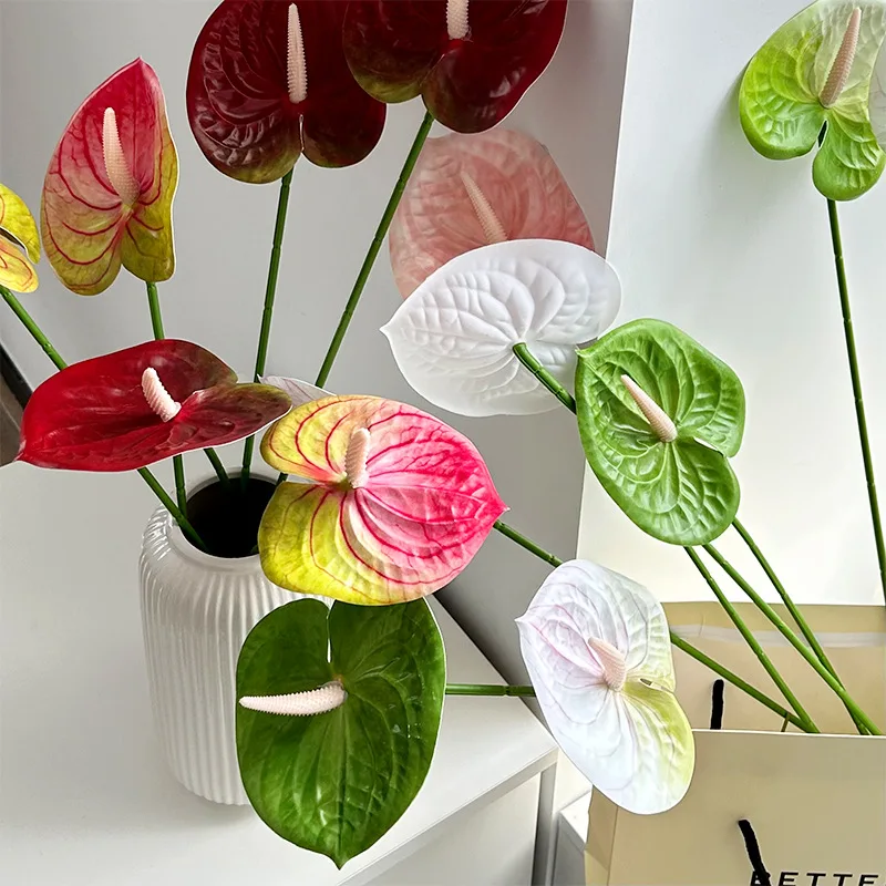 5/10/20pcs 3D Printed Anthurium Artificial Flower Flamingo Palm