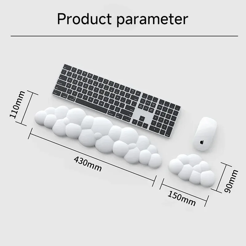 Silicone mouse pad, solid color table mat, keyboard stand, wrist support, cloud-shaped hand pillow, wrist protection pad