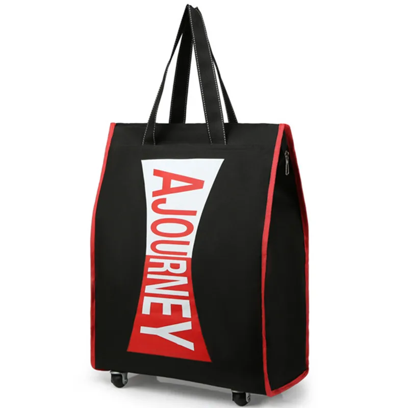 

New Subtitled Wheel Luggage Bag Oxford Cloth Folding Light Shopping Anti Splash Portable One Shoulder Travel