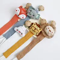 Nouveau bébé attache-sucette chaîne porte-factice pour pince à mamelon nouveau-né dessin animé animaux chaînes de mamelon anniversaire douche cadeau pour 5