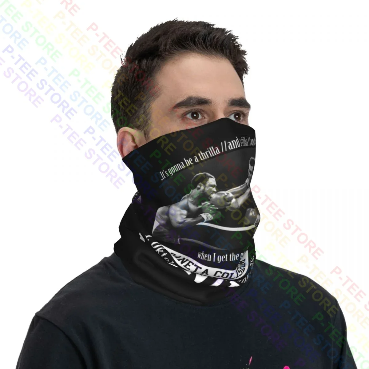 Muhammad Ali 3 King Of The Ring Boxing Ko Thrilla In Manila Greatest Neck Gaiter Bandana Scarf Face Mask Gaiter Tube