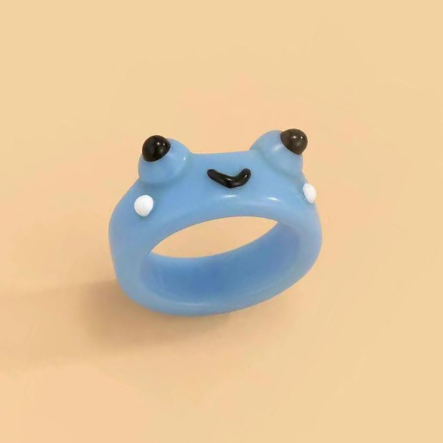 Smile Frog Rings For Women Girls Funny Personality Wholesale Cartoon Animal Chicken Frog Ring Fashion Jewelry Gifts