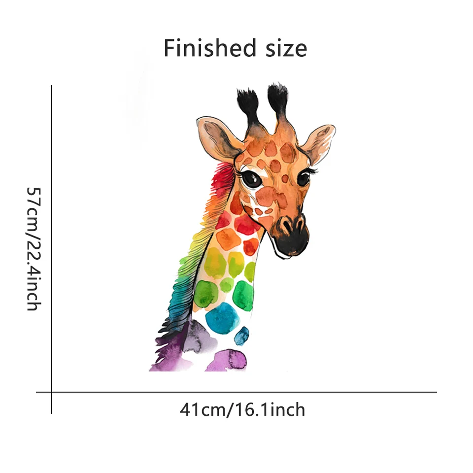 Adesivo Da Parete Per Finestra Con Giraffe - Autoadesivo Double Face 30x35 Cm, Rimovibile, In PVC, Per Cameretta Bambini, Decorazione Safari - 2